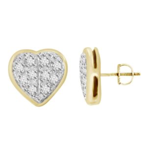 LADIES YUVA EARRINGS 0.05CT ROUND DIAMOND YELLOW GOLD/STERLING SILVER