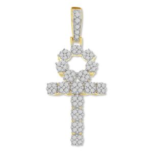MEN'S CHARM 2.50CT ROUND DIAMOND 10K YELLOW GOLD