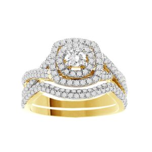 LADIES BRIDAL RING 1.00CT ROUND DIAMOND 14K WHITE GOLD