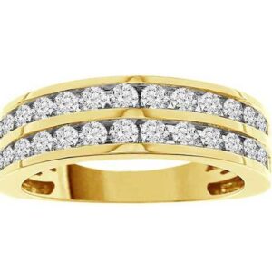 LADIES BAND 1.00CT ROUND DIAMOND 14K YELLOW GOLD