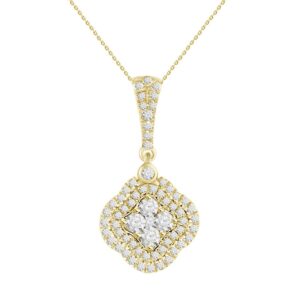 LADIES PENDANT 0.50CT ROUND DIAMOND 14K YELLOW GOLD