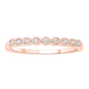 LADIES STACKABLE BAND 0.11CT ROUND DIAMOND 14K ROSE GOLD