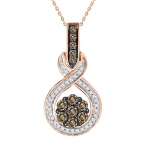 LADIES PENDANT 0.50CT ROUND/CHOCOLATE DIAMOND 10K
