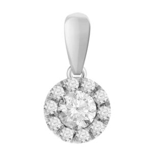 LADIES PENDANT 0.25CT ROUND DIAMOND 14K WHITE GOLD