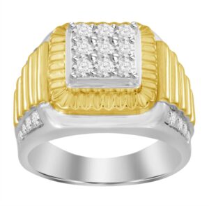 MEN'S RING 1.00CT ROUND DIAMOND 10K YELLOW GOLD