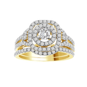 LADIES RING 1.00CT ROUND DIAMOND 14K YELLOW GOLD