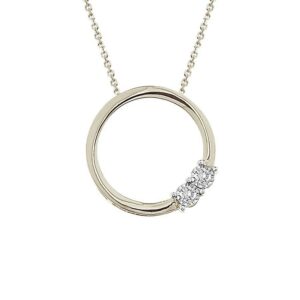 LADIES PENDANT 0.10CT ROUND DIAMOND STERLING SILVER/WHITE GOLD