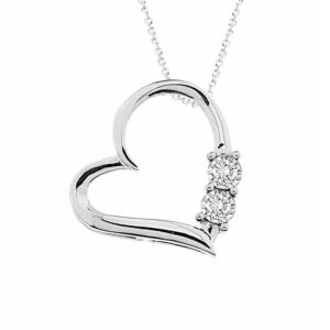 LADIES PENDANT 0.10CT ROUND DIAMOND STERLING SILVER/WHITE GOLD