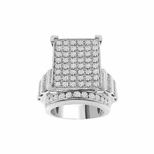 LADIES RING 5.00CT ROUND/BAGUETTE DIAMOND 10K WHITE GOLD