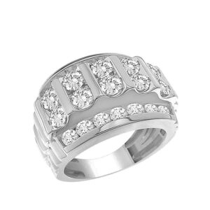 MEN'S BAND 4.00CT ROUND DIAMOND 10K WHITE GOLD