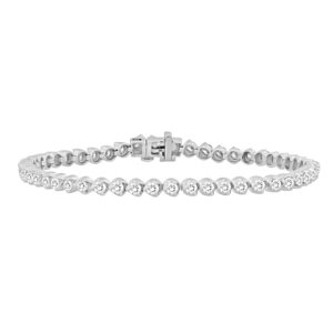 LADIES  BRACELET 3.00CT ROUND/BLACK DIAMOND 14K WHITE GOLD