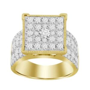 LADIES RING 3.00CT ROUND DIAMOND 10K YELLOW GOLD