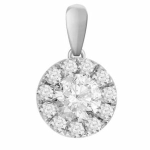 LADIES PENDANT 0.50CT ROUND DIAMOND 14K WHITE GOLD