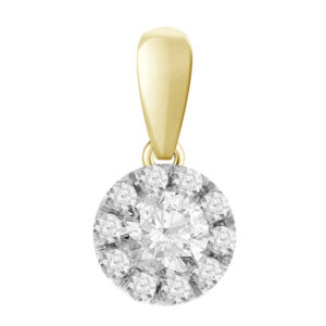 LADIES PENDANT 0.50CT ROUND DIAMOND 14K YELLOW GOLD