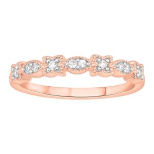 LADIES STACKABLE BAND 0.11CT ROUND DIAMOND 14K ROSE GOLD