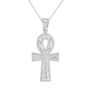 CROSS MEN'S CHARM 0.50CT ROUND DIAMOND 10K WHITE GOLD