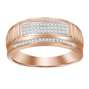 MEN'S BAND 0.20CT ROUND DIAMOND 10K ROSE GOLD