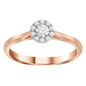 LADIES RING 0.25CT ROUND DARK BROWN DIAMOND 14K ROSE GOLD