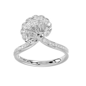 LADIES RING 0.20CT ROUND DIAMOND 14K WHITE GOLD