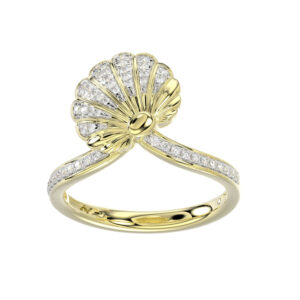 LADIES RING 0.20CT ROUND DIAMOND 14K YELLOW GOLD