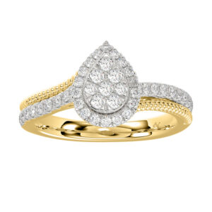 LADIES RING 0.50CT ROUND DIAMOND 14K YELLOW GOLD