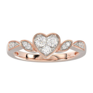 LADIES RING 0.25CT ROUND DIAMOND 14K ROSE GOLD