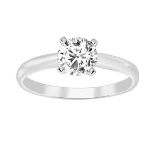 LADIES SEMI MOUNT RING 0.33CT ROUND DIAMOND 14K WHITE GOLD