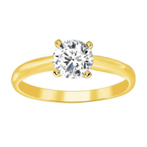 LADIES SEMI MOUNT RING 1.00CT ROUND DIAMOND 14K YELLOW GOLD