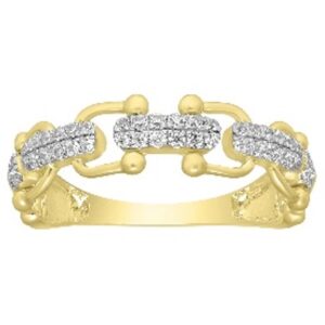 LADIES BAND 0.25CT ROUND DIAMOND 14K YELLOW GOLD