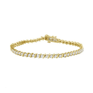 LADIES BRACELET 1.00CT ROUND DIAMOND 18K YELLOW GOLD