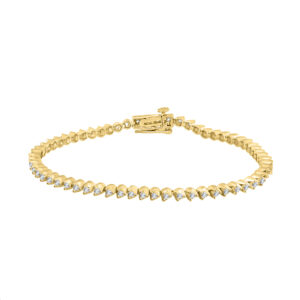 LADIES BRACELET 1.00CT ROUND DIAMOND 18K YELLOW GOLD