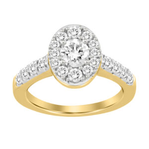 LADIES SEMI MOUNT RING 0.90CT ROUND DIAMOND 14K YELLOW GOLD (CENTER STONE 0.50 CT ROUND DIAMOND)