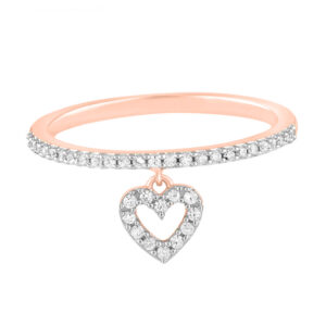 LADIES RING 0.15CT ROUND DIAMOND 10K ROSE GOLD