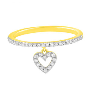 LADIES RING 0.15CT ROUND DIAMOND 10K YELLOW GOLD