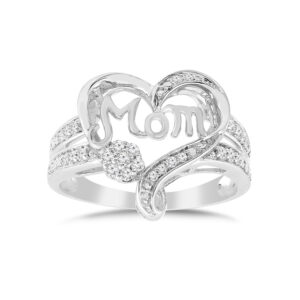 LADIES RING 0.25CT ROUND DIAMOND 10K WHITE GOLD