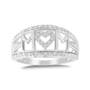 LADIES RING 0.25CT ROUND DIAMOND 10K WHITE GOLD