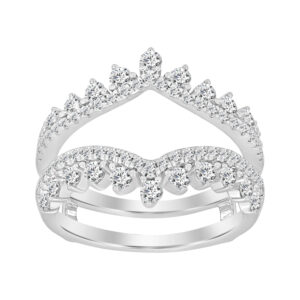 LADIES WRAP RING 1.00CT ROUND DIAMOND 14K WHITE GOLD