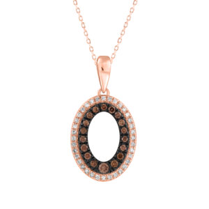 LADIES PENDANT 0.25CT ROUND/DARK BROWN DIAMOND 14K ROSE GOLD