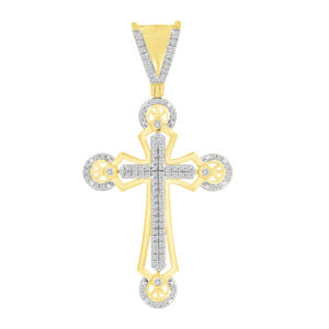 MEN'S PENDANT 0.33CT ROUND DIAMOND 10K YELLOW GOLD