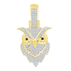 MEN'S PENDANT 0.16CT ROUND/BLACK DIAMOND 10K YELLOW GOLD