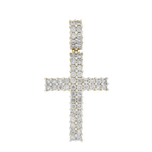 MEN'S PENDANT 1.50CT ROUND DIAMOND 10K YELLOW GOLD