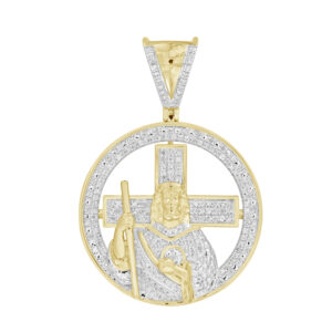 MEN'S PENDANT 0.50CT ROUND DIAMOND 10K YELLOW GOLD
