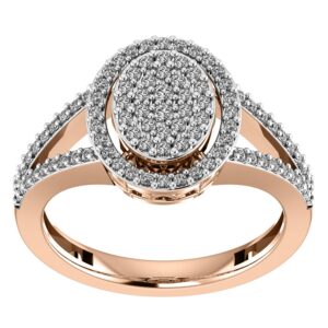 LADIES RING 0.50CT ROUND DIAMOND 10K ROSE GOLD