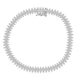 LADIES  BRACELET 3.00CT ROUND/BAGUETTE DIAMOND 10K WHITE GOLD