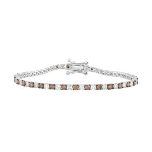 LADIES  BRACELET  5.30CT ROUND DIAMOND 14K WHITE GOLD