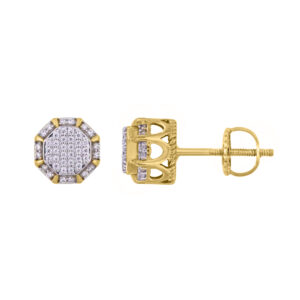 LADIES EARRINGS 0.20CT ROUND DIAMOND 10K YELLOW GOLD