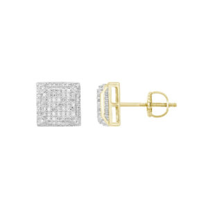 LADIES EARRINGS 0.25CT ROUND DIAMOND 10K YELLOW GOLD