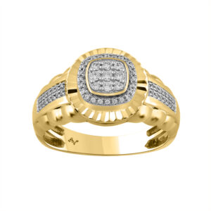 MEN'S RING 0.25CT ROUND DIAMOND 10K YELLOW GOLD