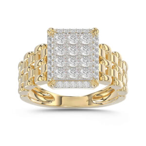 LADIES RING 1.00CT ROUND DIAMOND 10K YELLOW GOLD