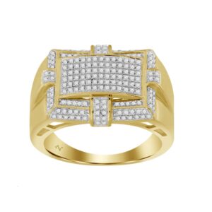 MEN'S RING 0.50CT ROUND DIAMOND 10K YELLOW GOLD